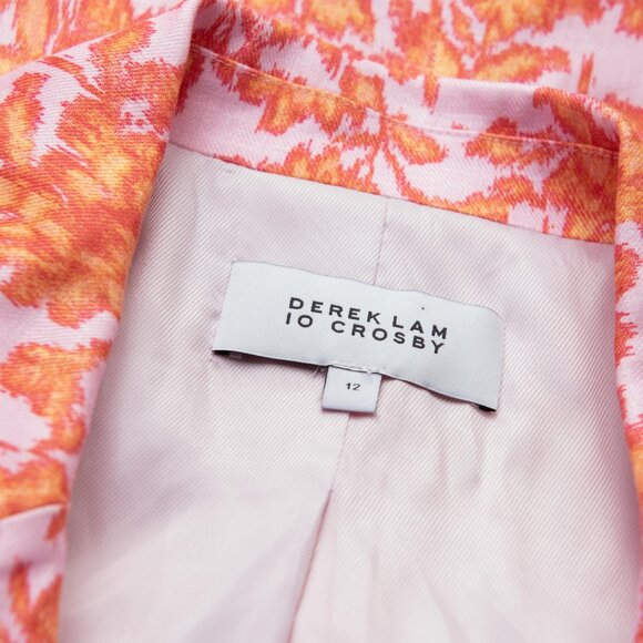 Derek Lam 10 Crosby Irina Blazer Jacket + Vadella Shorts Set Orange Pink Size 12 - Picture 6 of 16